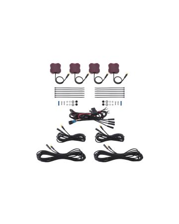 Stage Series Single-Color LED Rock Light, Red M8 (4-pack)