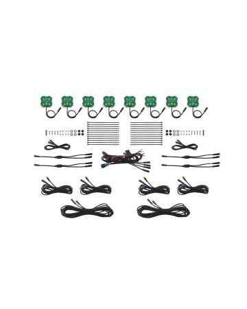 Stage Series Single-Color LED Rock Light, Green M8 (8-pack)